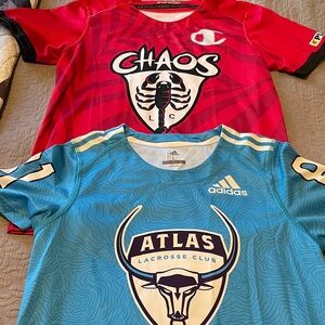 Kids Red and Blue Lacrosse Jerseys